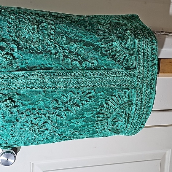 Suewong teal nocturne floral lace. Side zipper. Size 4. Sleevless. Excel… - Picture 4 of 16